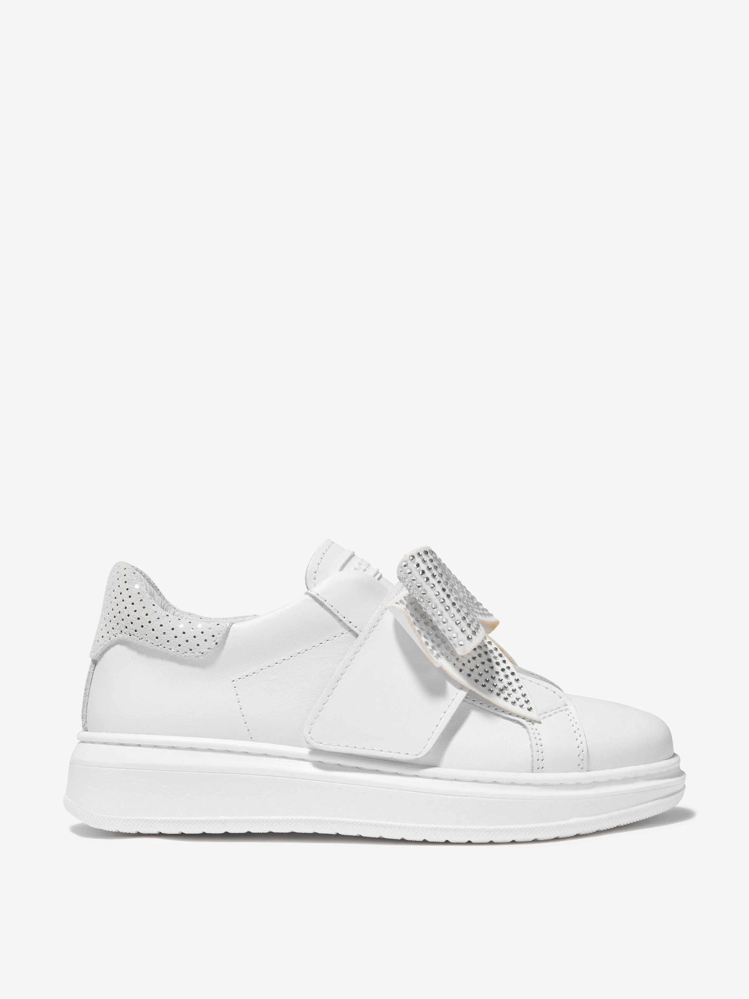 Monnalisa Girls Diamante Bow Trainers