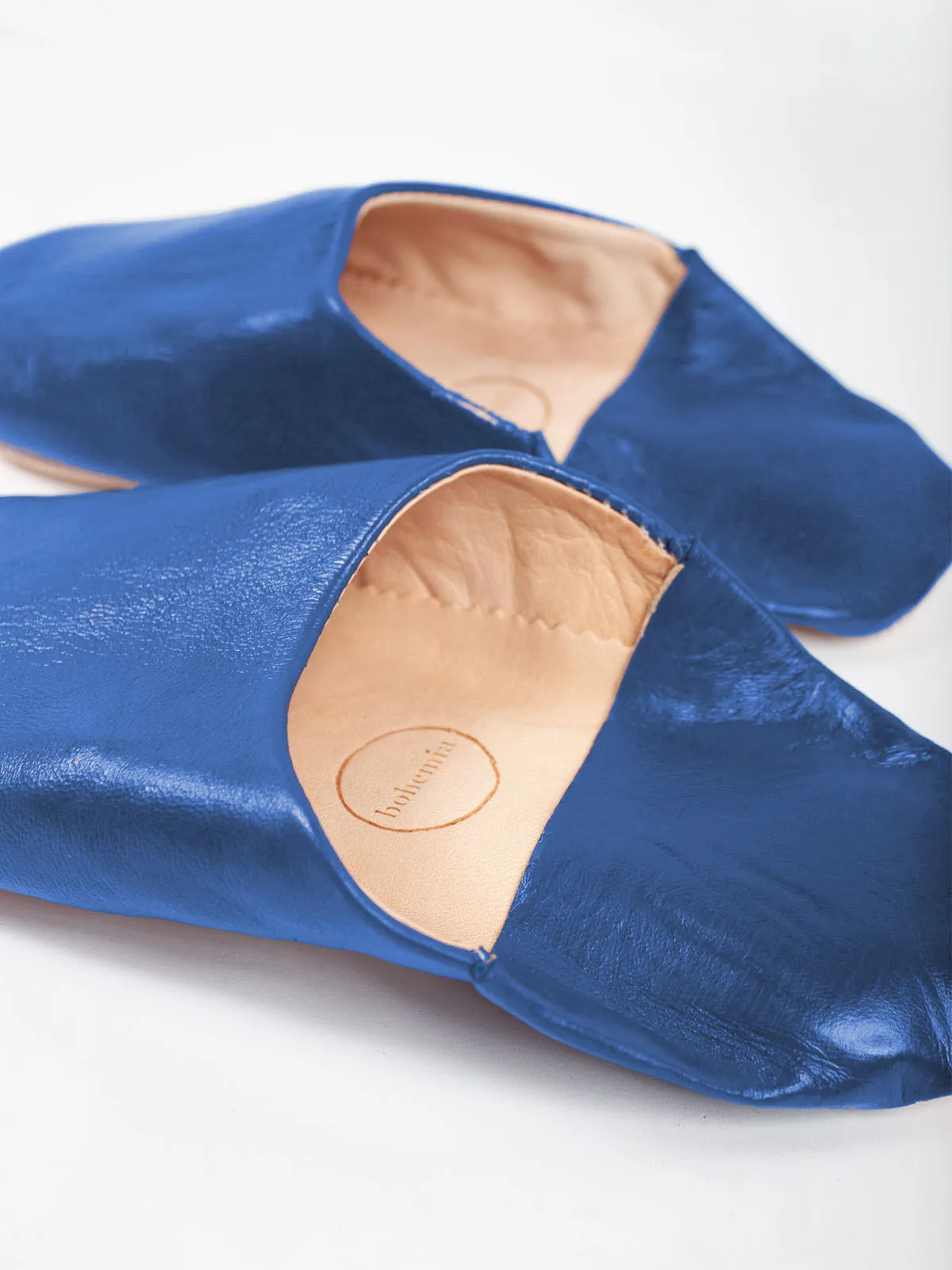 Moroccan Babouche Basic Slippers, Majorelle Blue