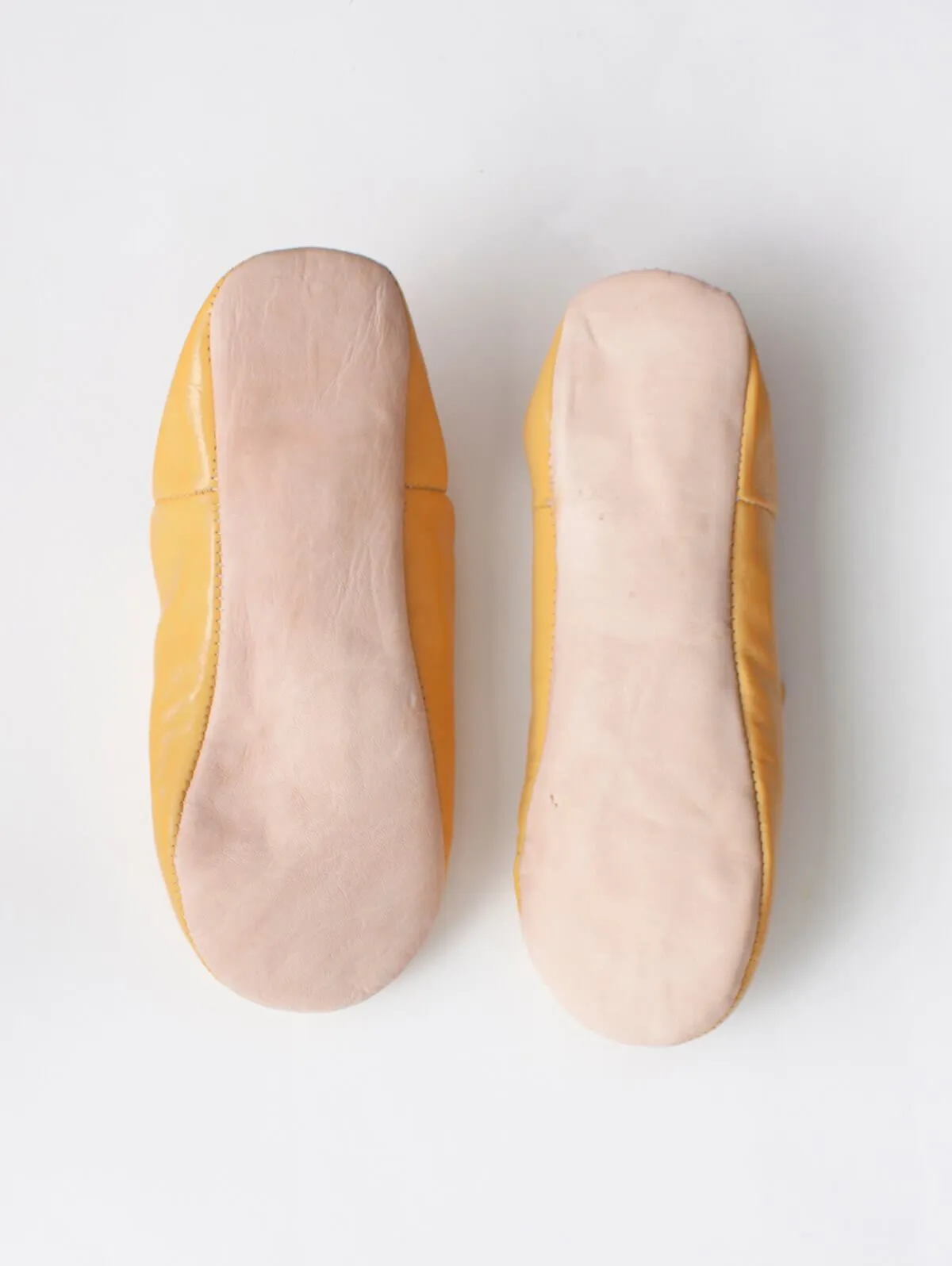 Moroccan Babouche Basic Slippers, Mustard