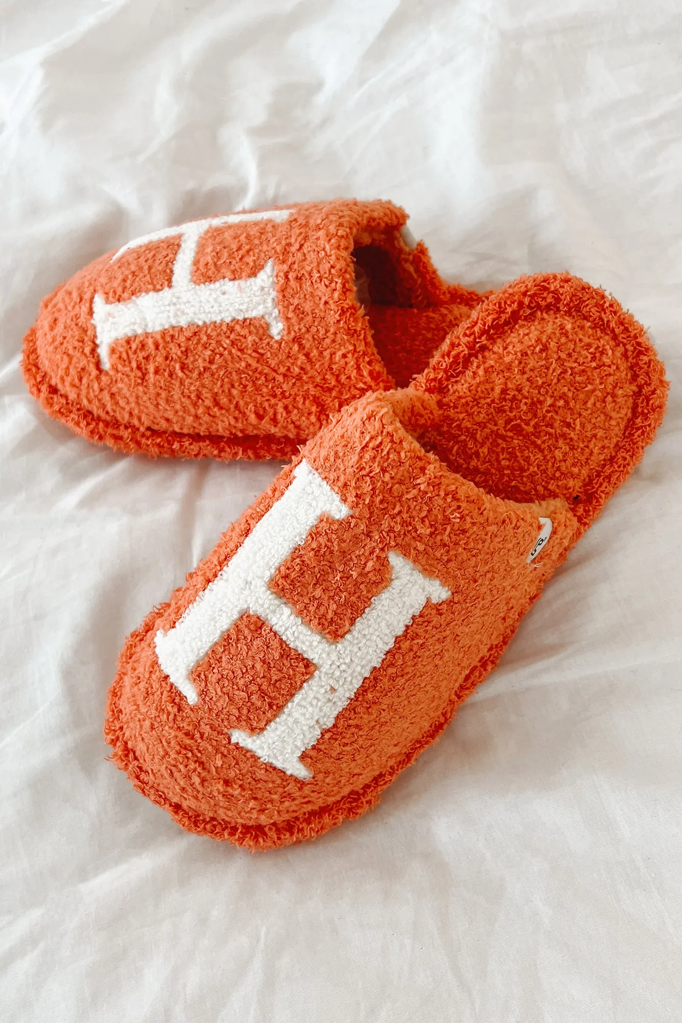 My Bedtime Glam Fuzzy H Slippers (Orange)