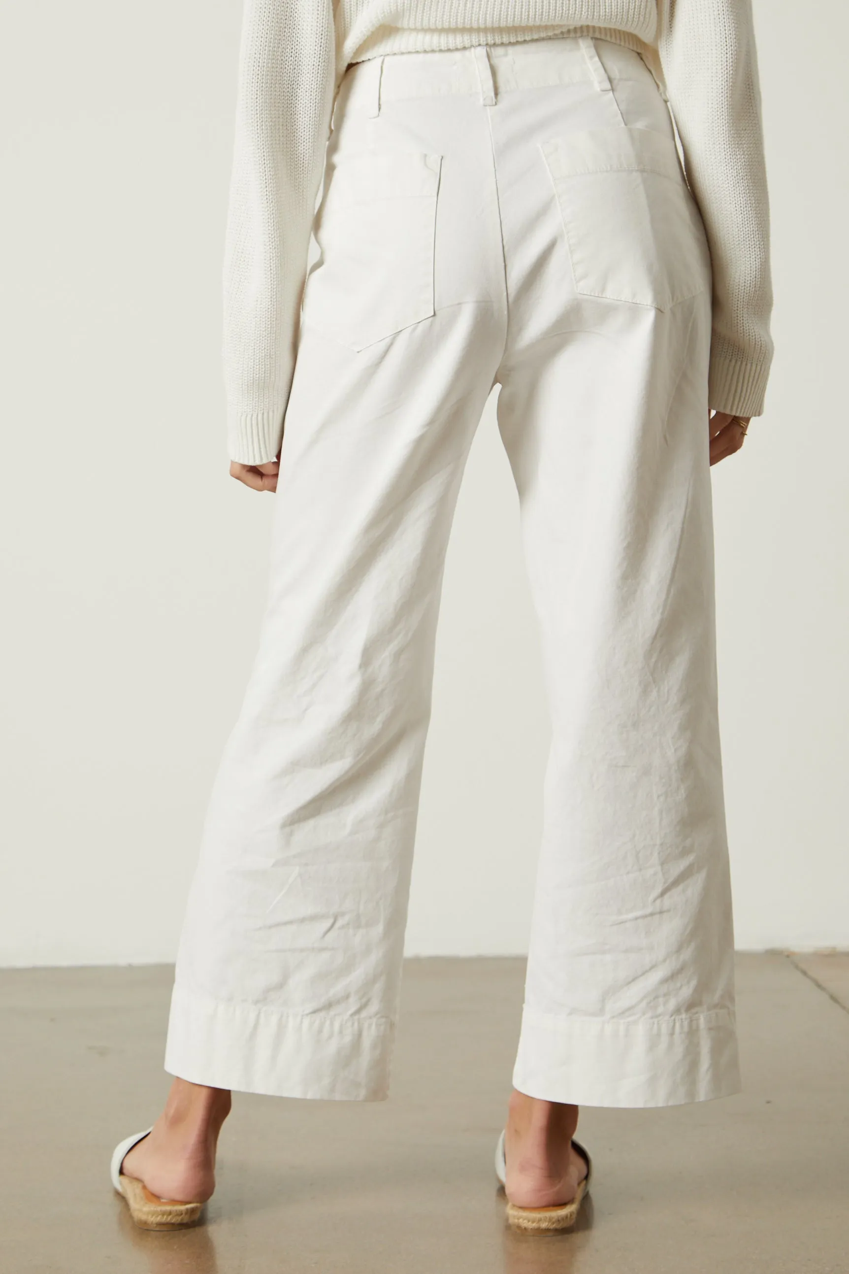 MYA COTTON CANVAS TROUSERS IN SLEET