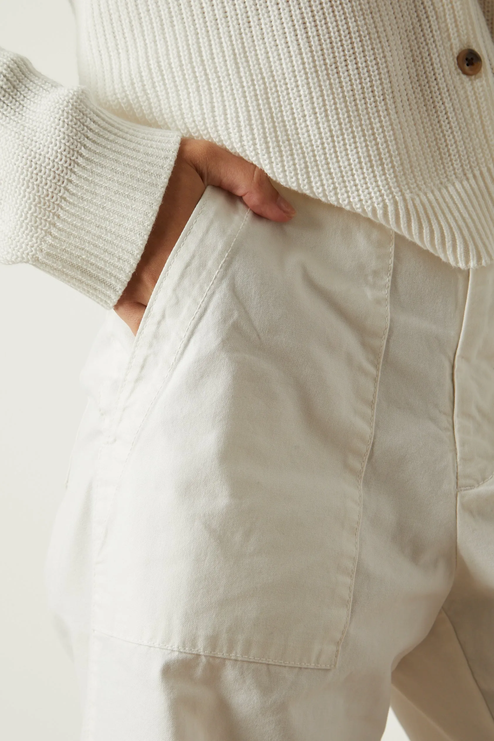 MYA COTTON CANVAS TROUSERS IN SLEET