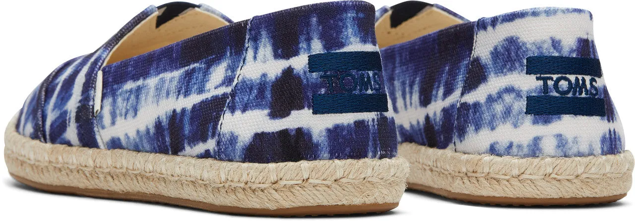 Navy Batik Print Espadrilles