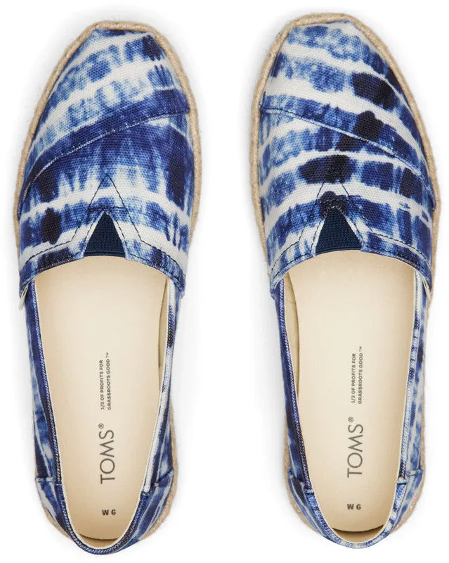 Navy Batik Print Espadrilles