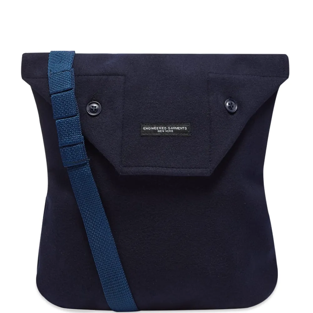 Navy Fake Melton Shoulder Pouch by Engineered Garments