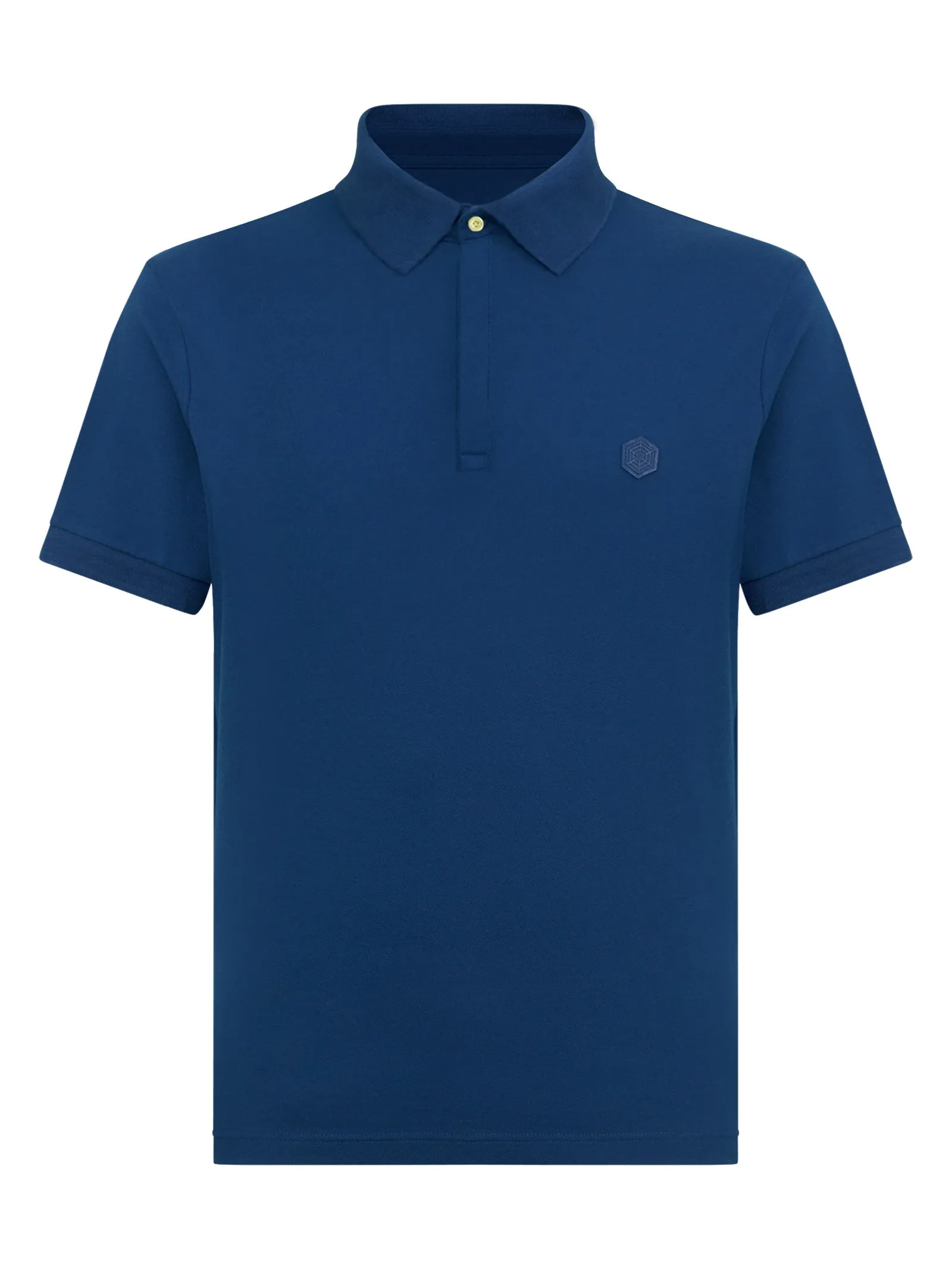 Navy Peony Eco Cotton Piquet Stretch Polo