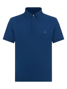 Navy Peony Eco Cotton Piquet Stretch Polo