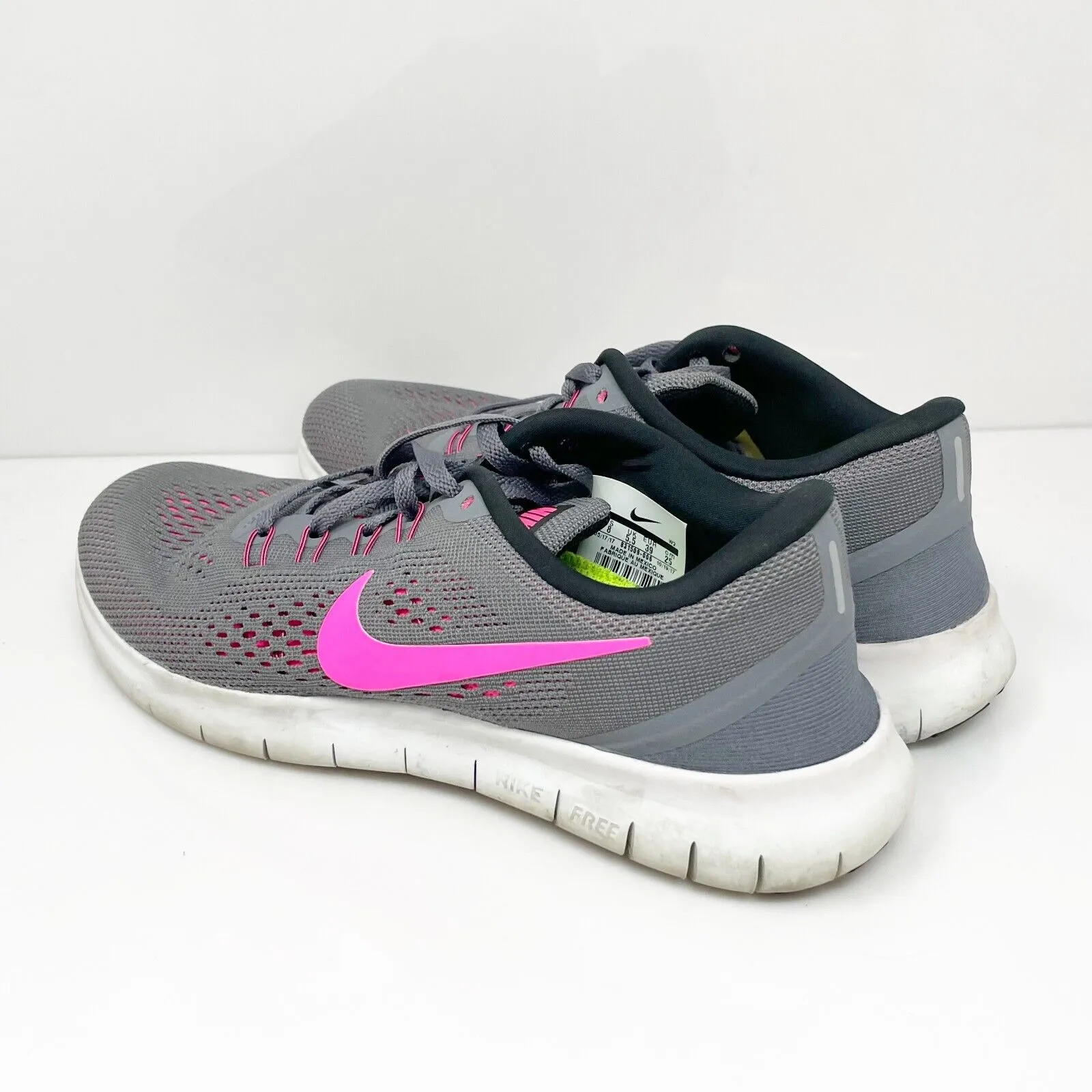 Nike Womens Free RN 831509-006 Gray Running Shoes Sneakers Size 8