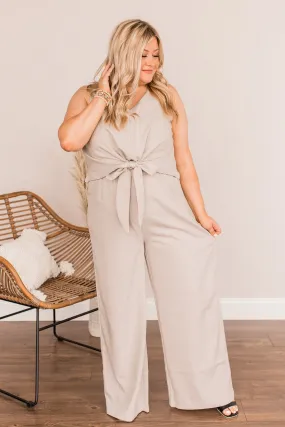 Light Taupe Jumpsuit - No Time For You