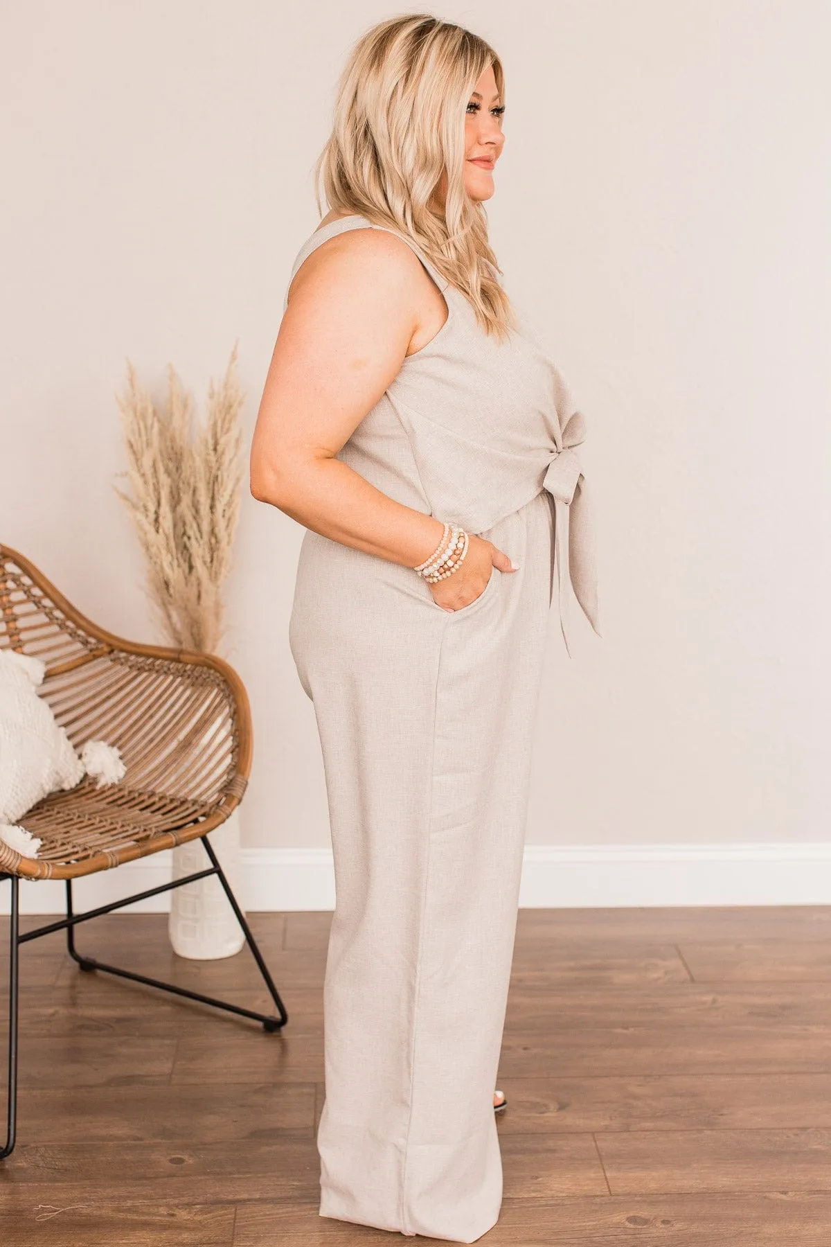 Light Taupe Jumpsuit - No Time For You