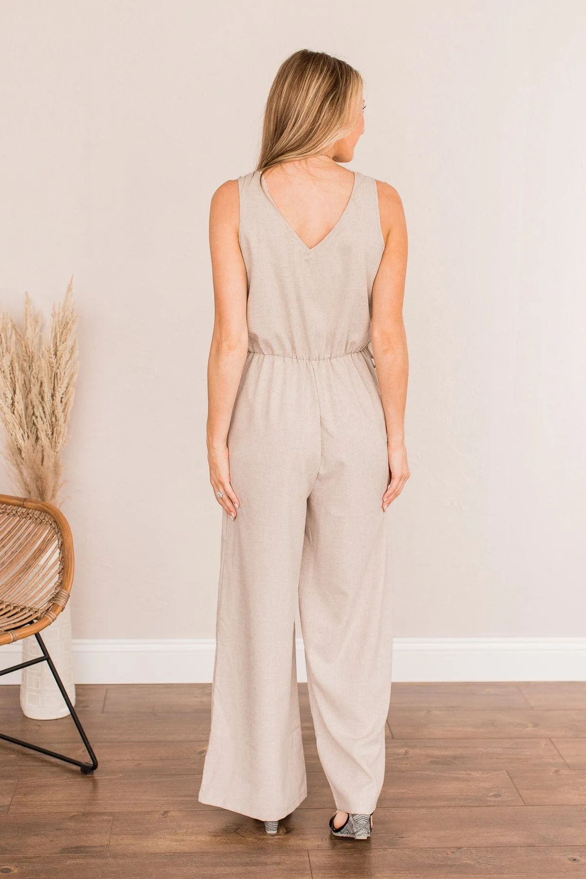 Light Taupe Jumpsuit - No Time For You