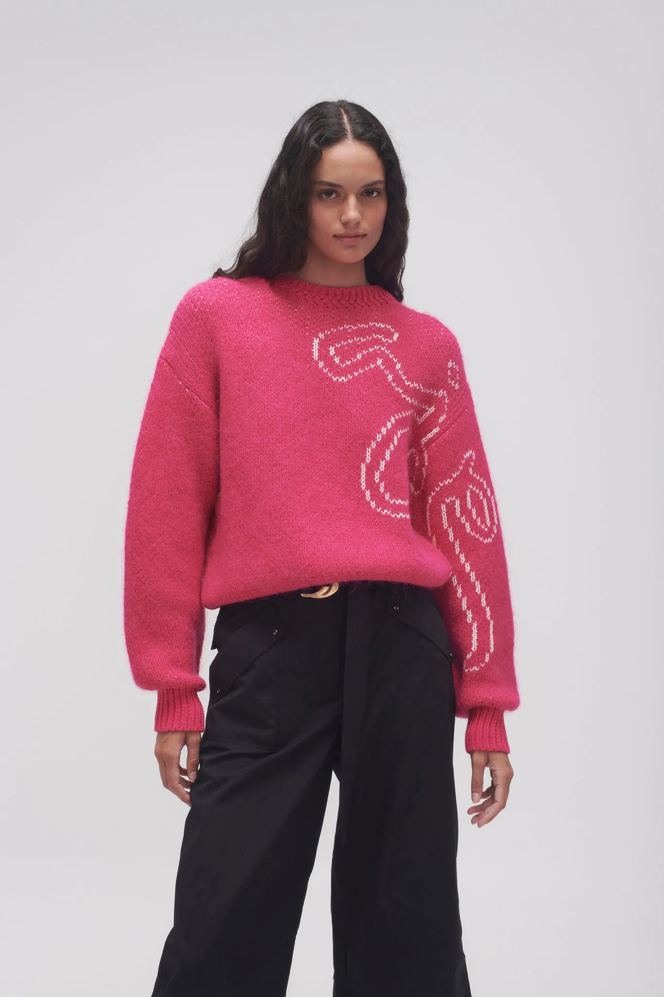 Nora Jacquard Jumper with Logo