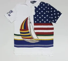 Nwt Polo Ralph Lauren White Sailboat Cp-93 Classic fit Polo