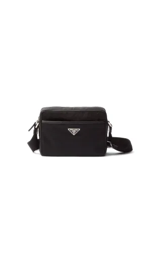 Nylon Saffiano Shoulder Bag - Black