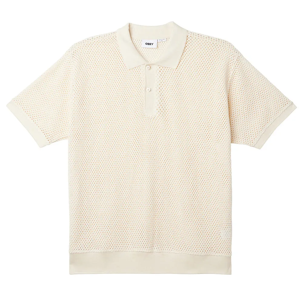 OBEY DUKE MESH POLO // UNBLEACHED