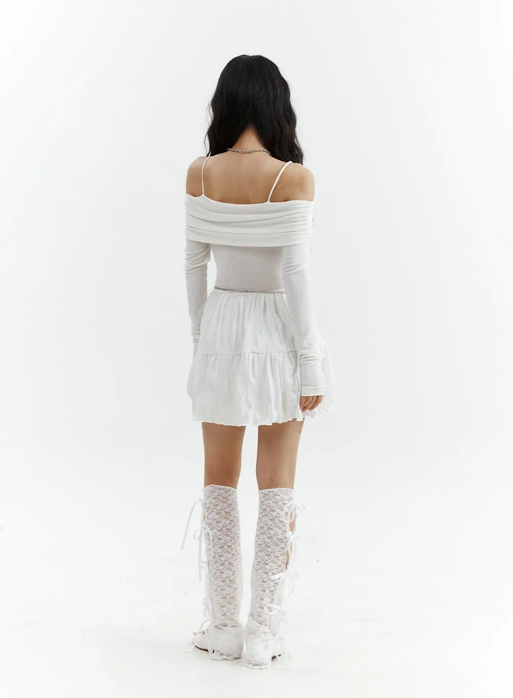 Off-Shoulder Ruffle Mini Dress CJ424 - Shop Now