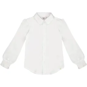 Off-White Button Front Shirt with Long Sleeves by Deux par Deux