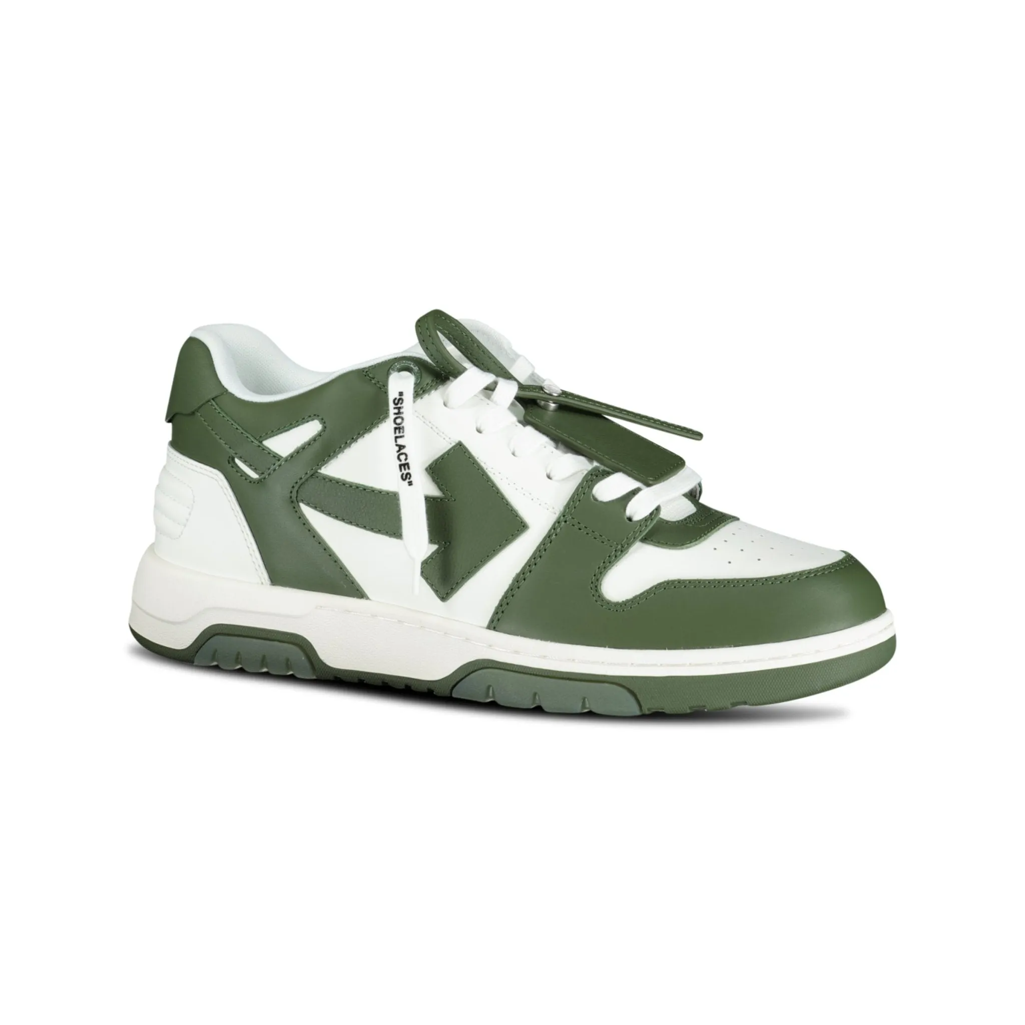 OFF-WHITE Khaki & White Low-Top leather Trainers - Out Of Office