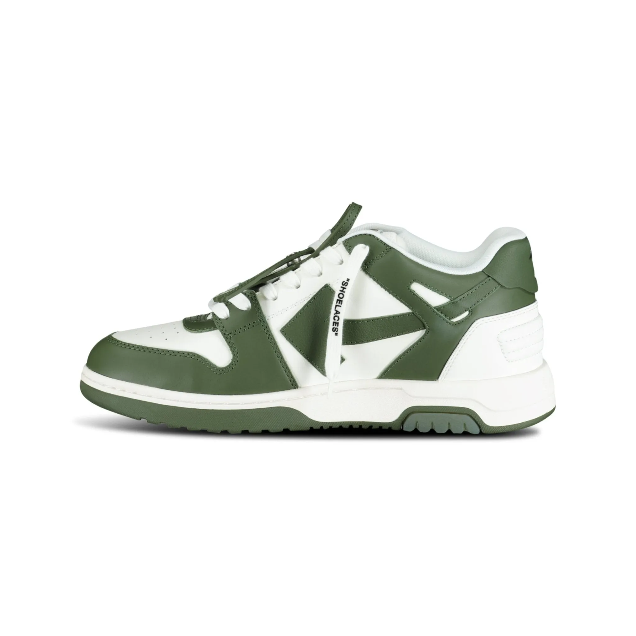 OFF-WHITE Khaki & White Low-Top leather Trainers - Out Of Office