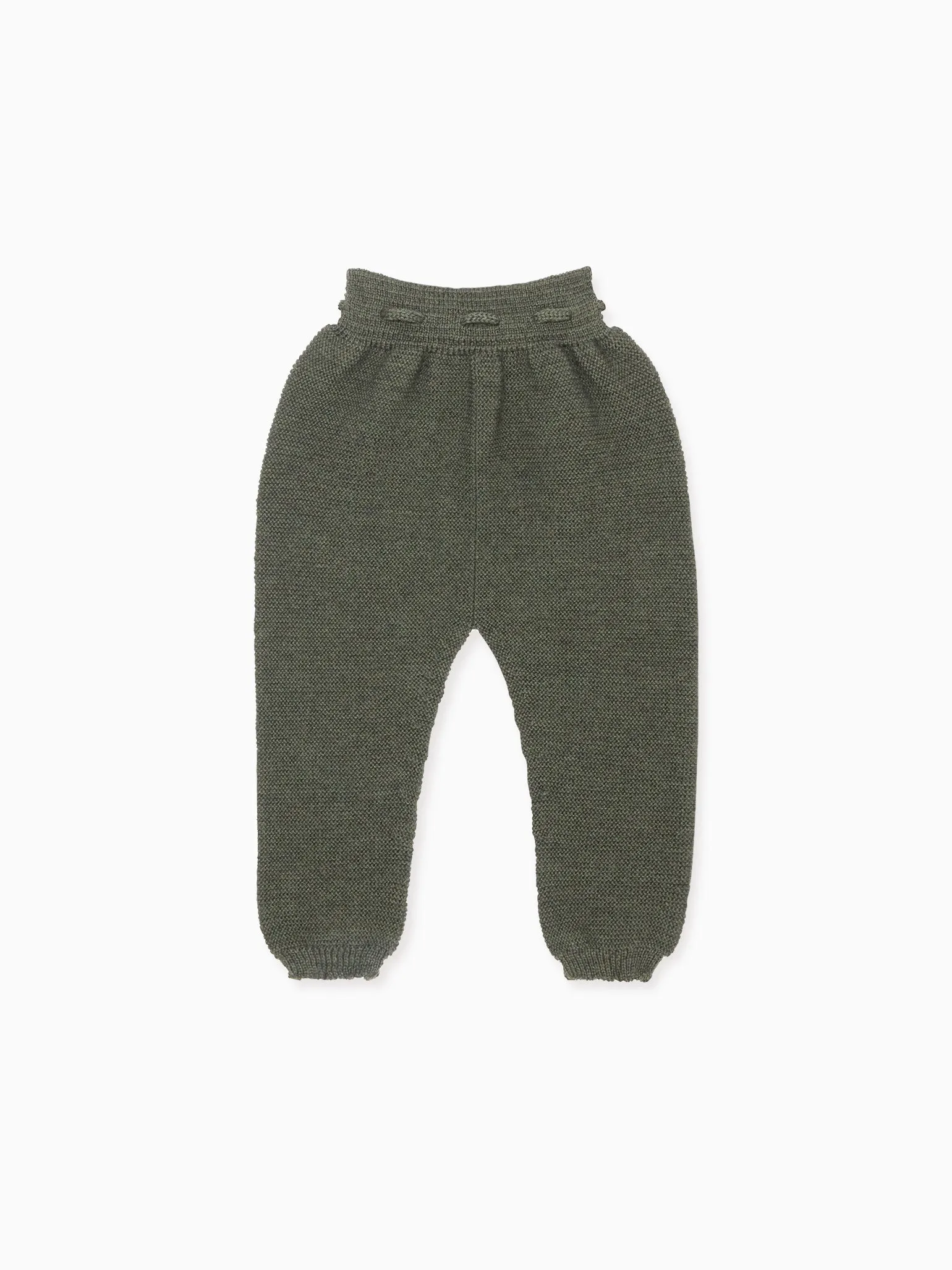 Olive Green Augusto Merino Baby Knitted Trousers