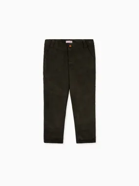 Olive Green Reinaldo Corduroy Boy Trousers