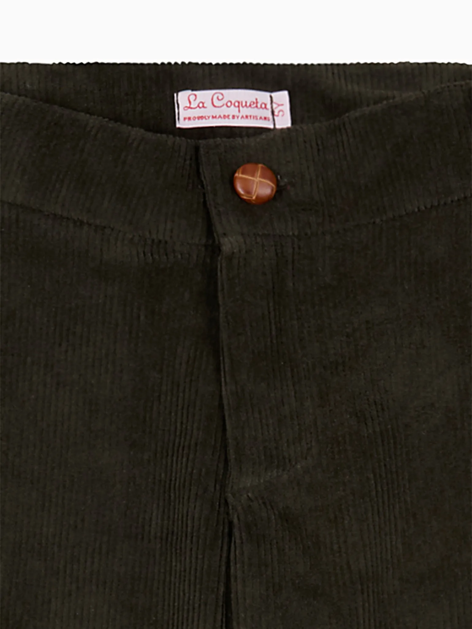 Olive Green Reinaldo Corduroy Boy Trousers