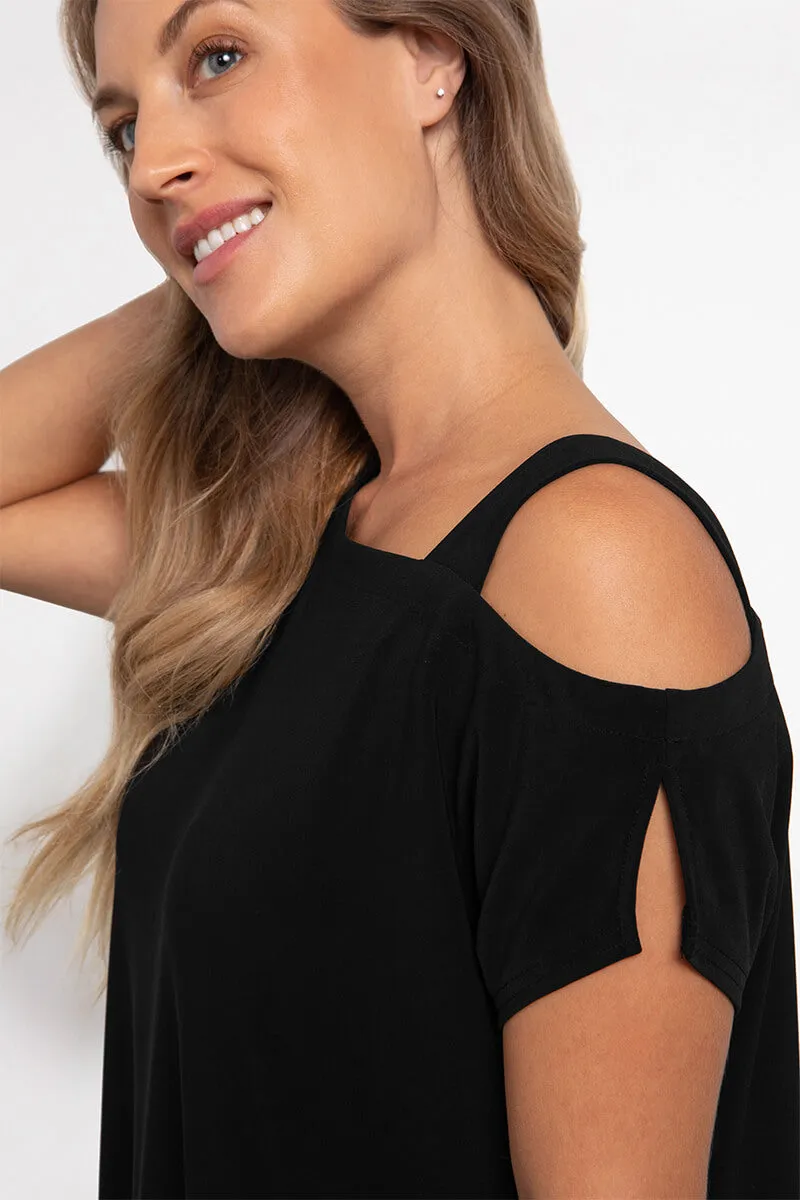 One Shoulder Boxy Dress | Black