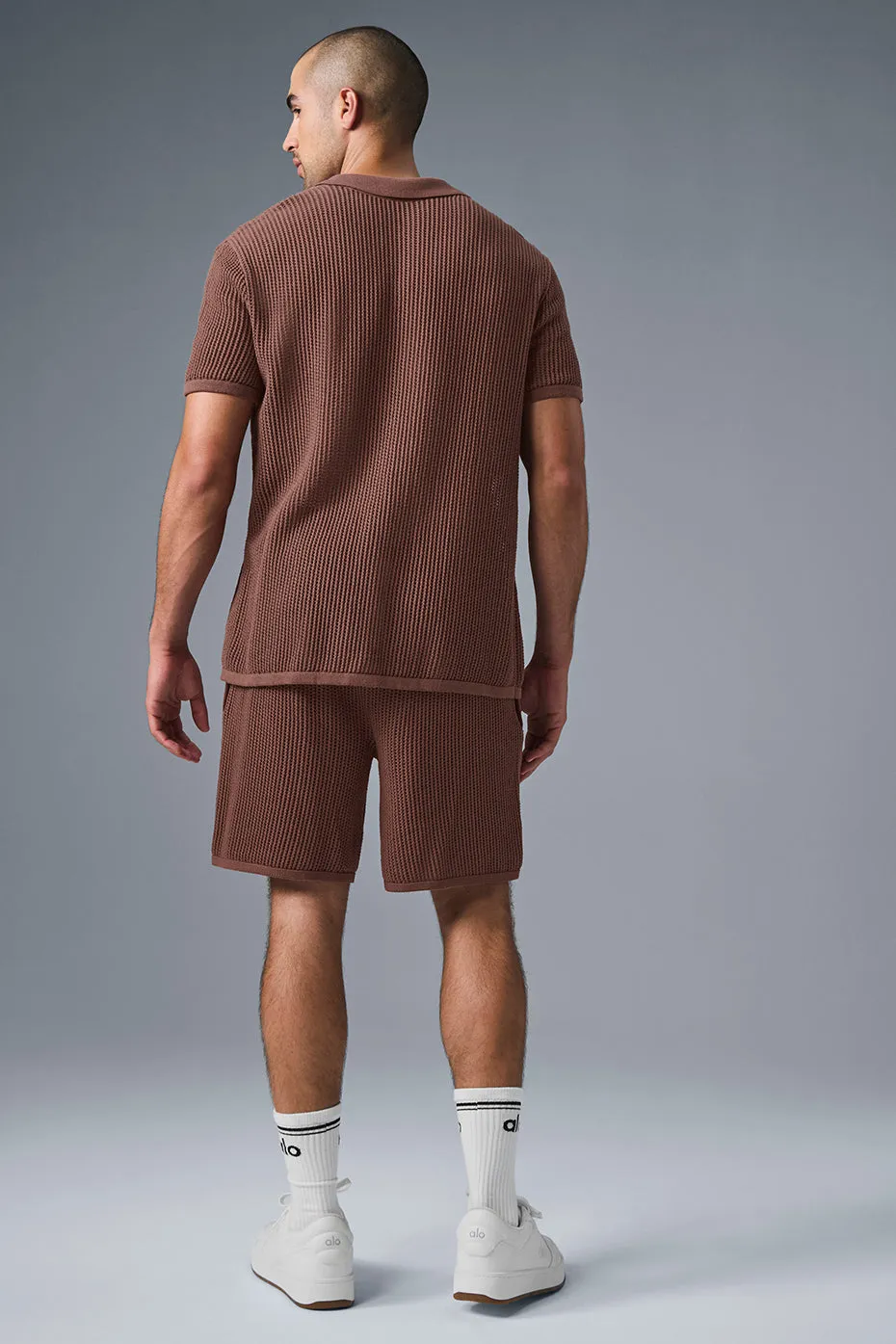 Open-Knit Polo - Chestnut