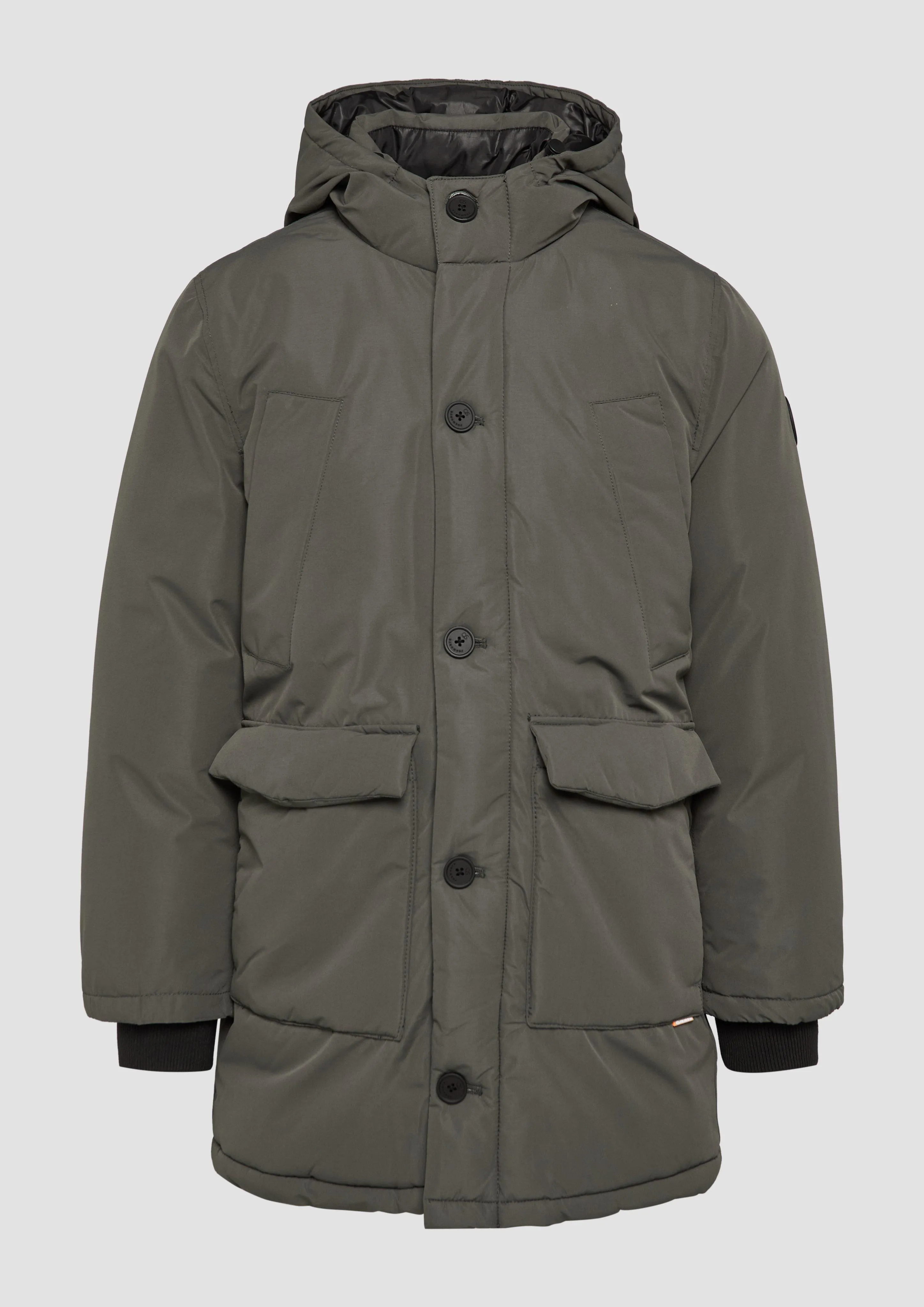 Padded parka with a hood