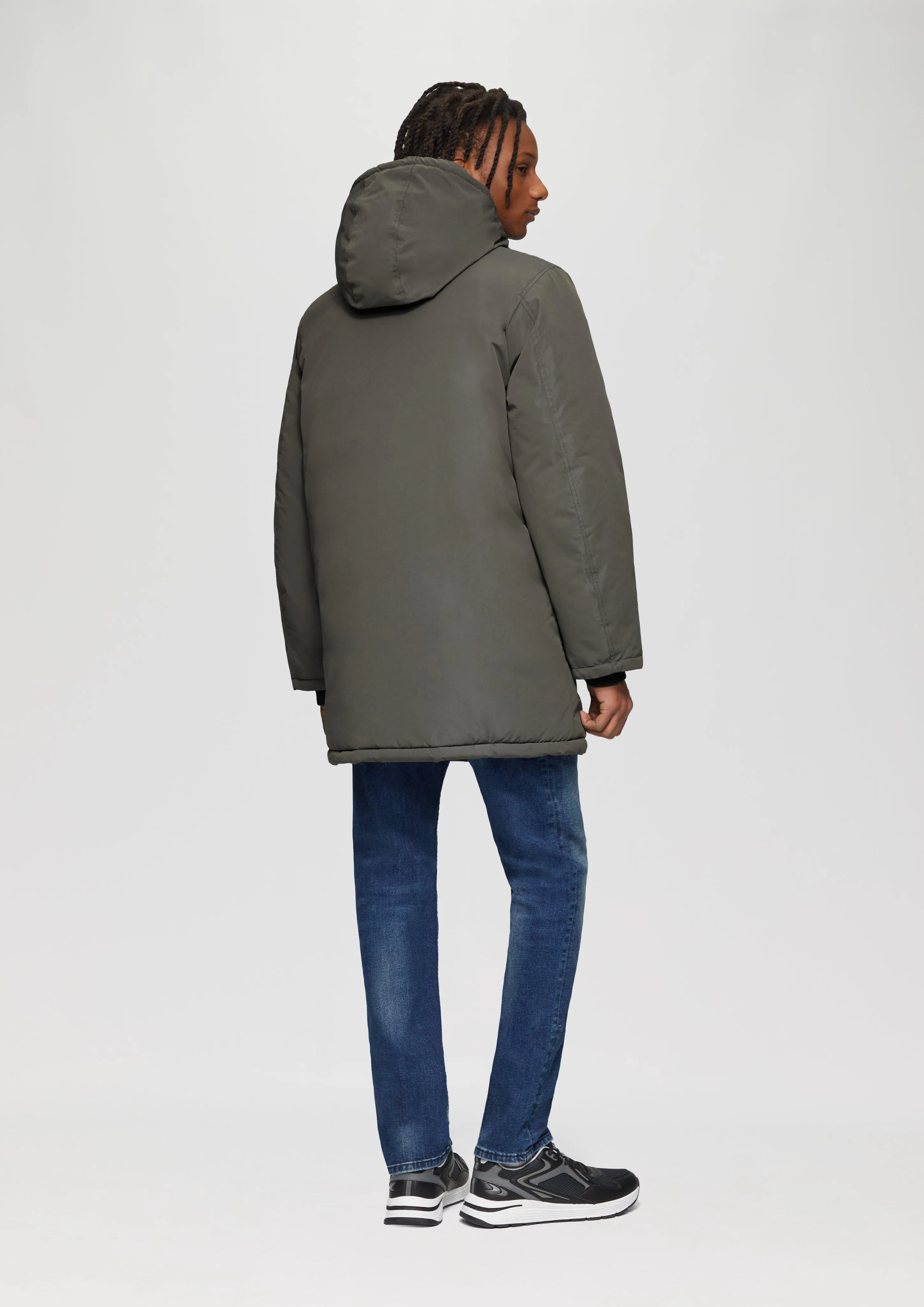 Padded parka with a hood