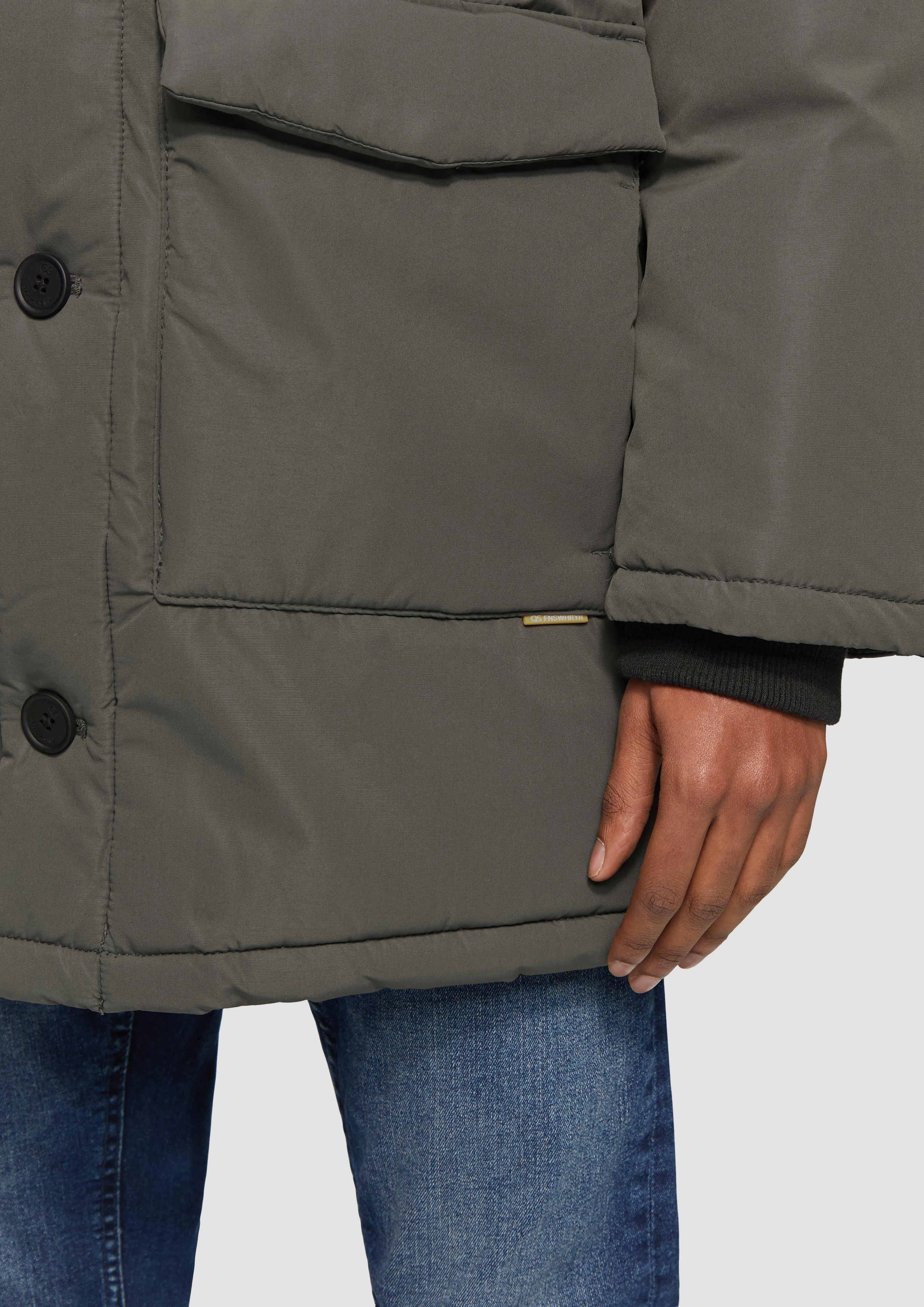 Padded parka with a hood