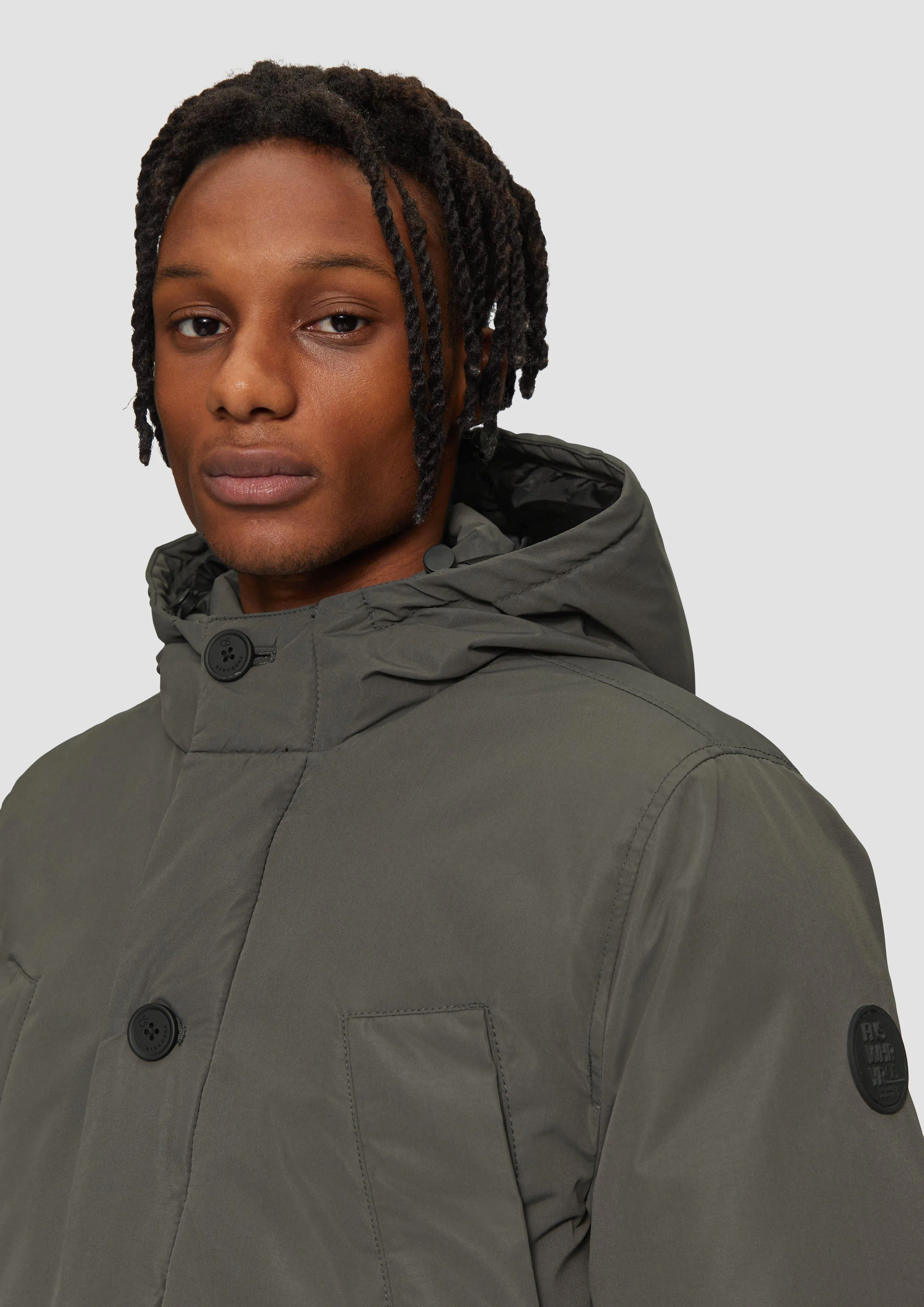 Padded parka with a hood