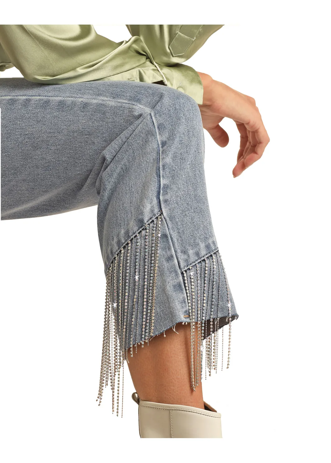 Panhandle Slim Women's Fringed Crop Jeans