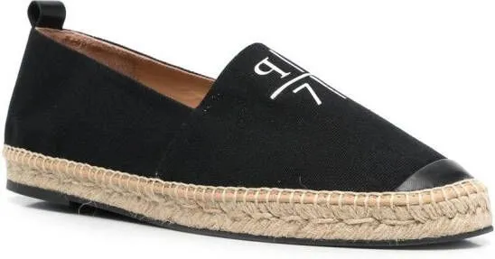 Philipp Plein logo-print leather-trim espadrilles Black