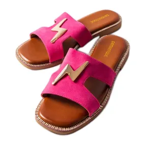 Pink flat slides from Leyra