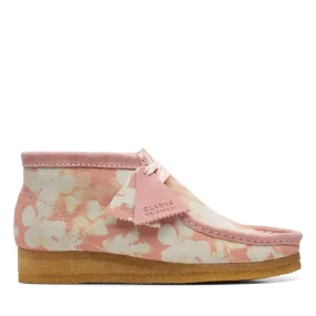 Pink Suede Lace Up Women's Wallabee Boot Chukkas by Clarks