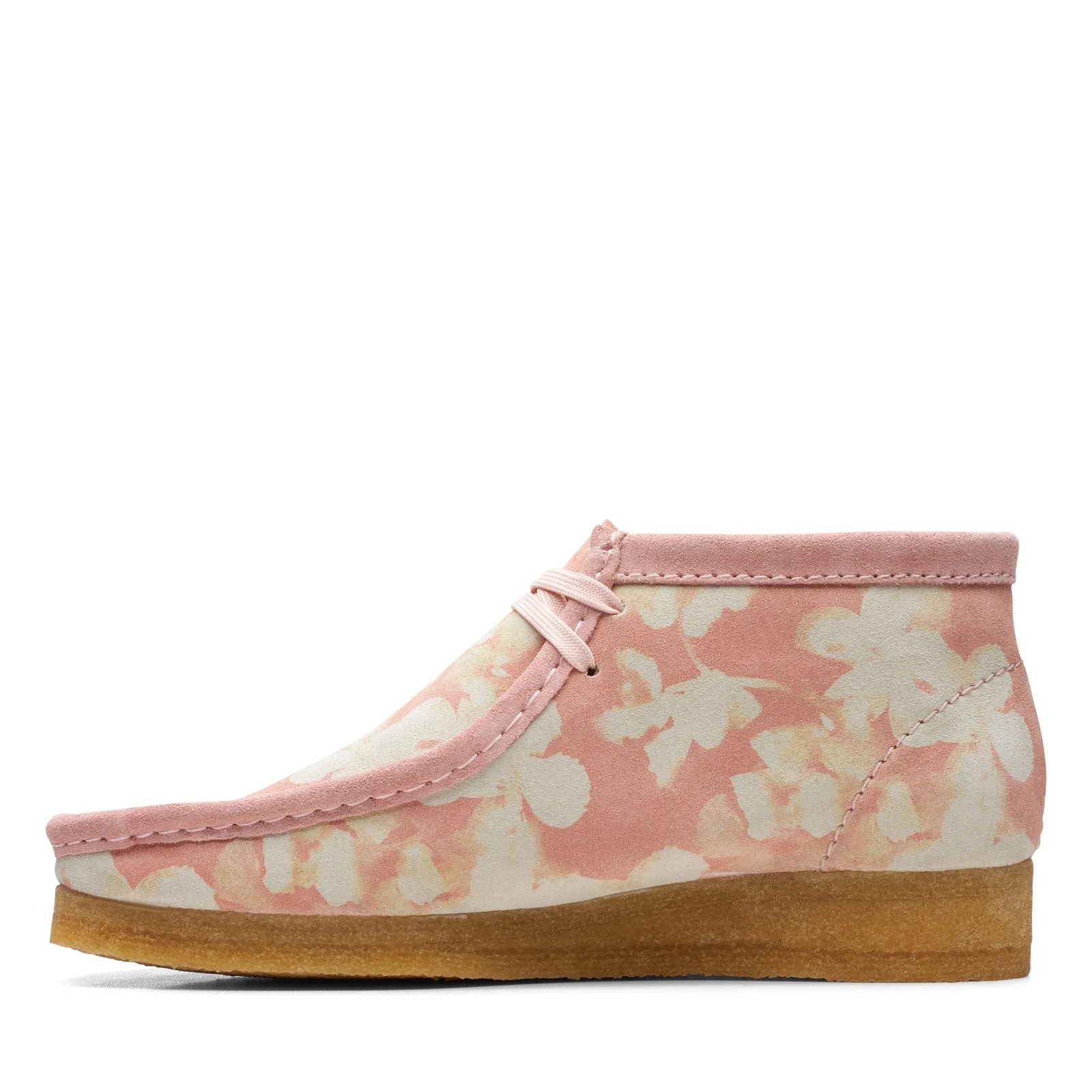 Pink Suede Lace Up Women's Wallabee Boot Chukkas by Clarks