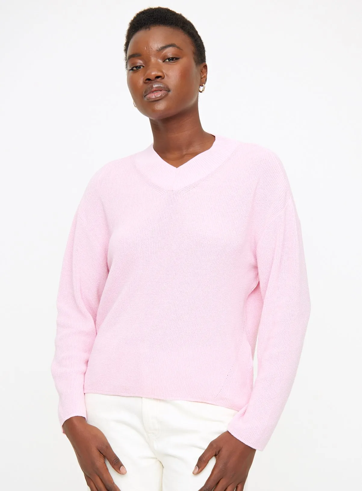 Pink V Neck Jumper Size 16 - Shop Jumpers Online at Tu