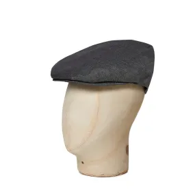 Plain Grey Linen Flat Cap