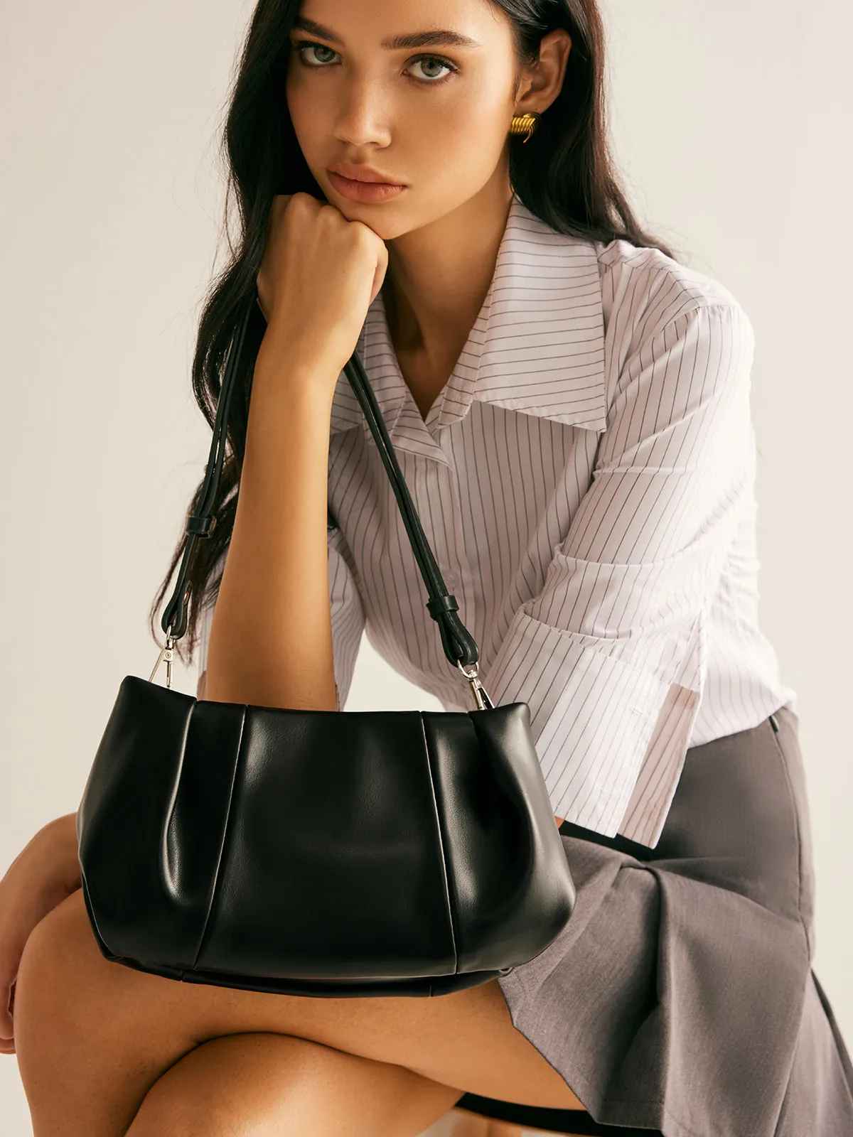 Pleated Cloud Shoulder Bag