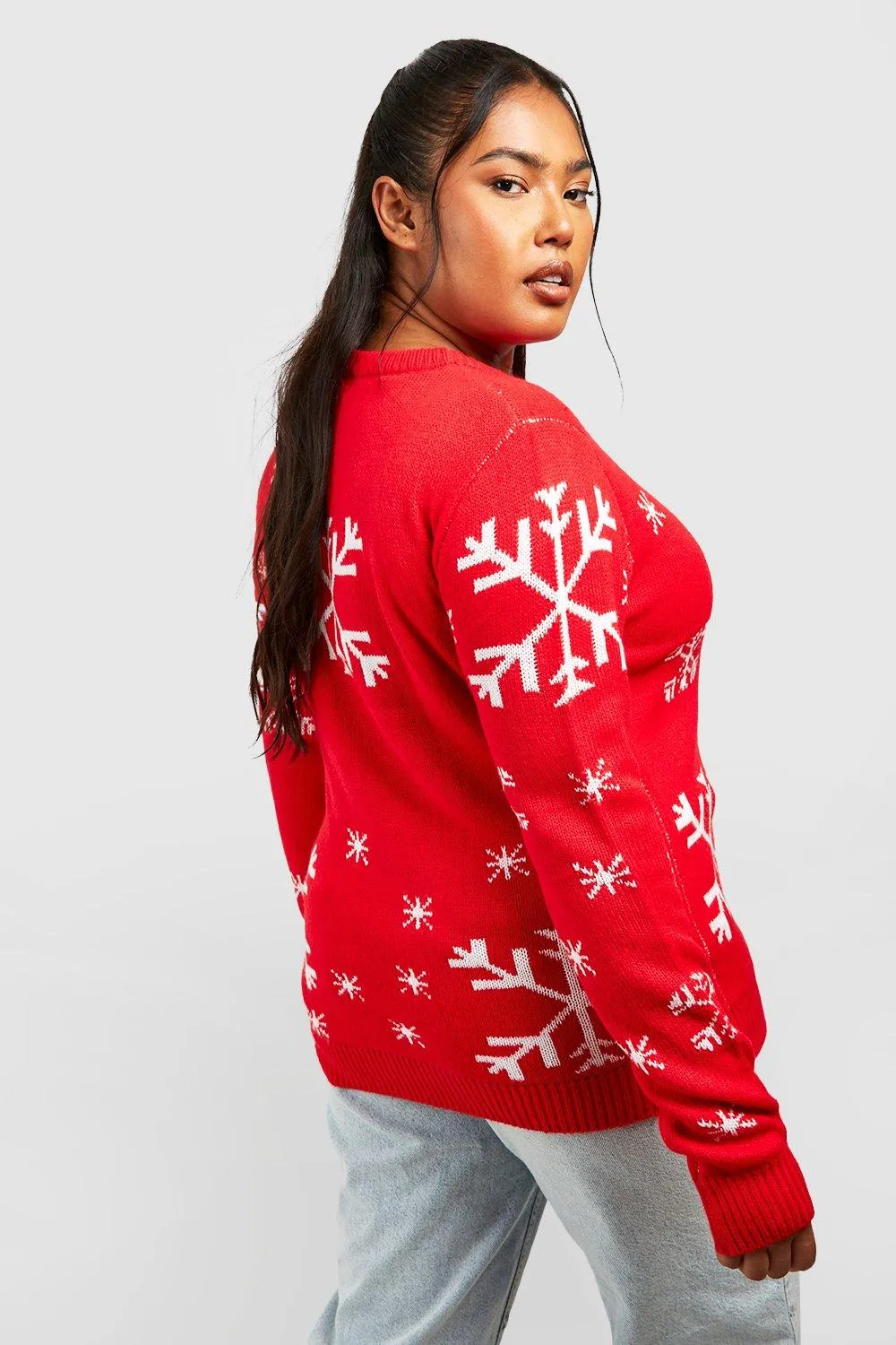 Plus Snowflake Print Christmas Jumper - Shop Jumpers & Cardigans | boohoo