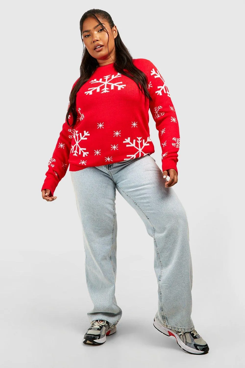 Plus Snowflake Print Christmas Jumper - Shop Jumpers & Cardigans | boohoo