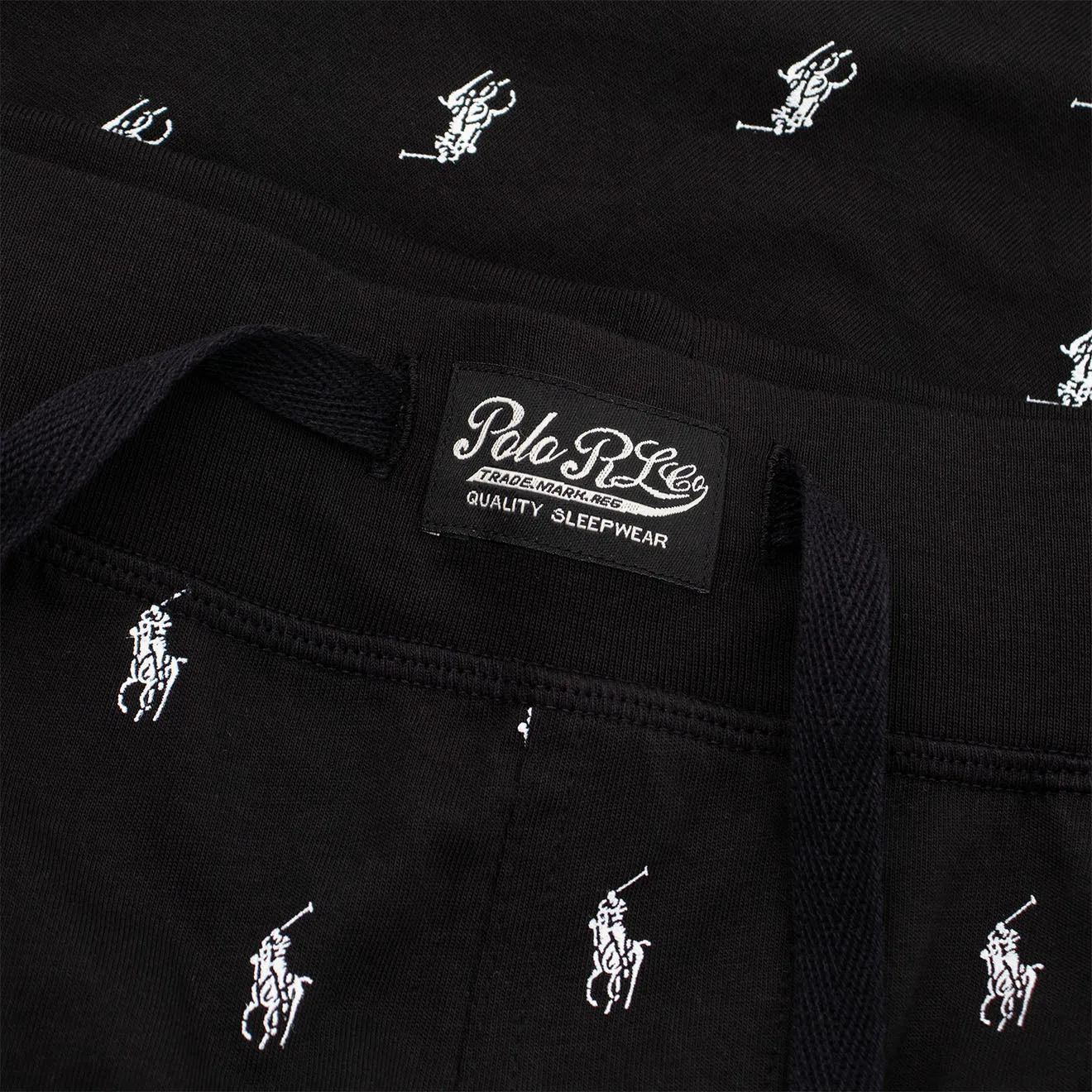 Polo Ralph Lauren Allover Pony Cotton Jersey Sleep Short Polo Black