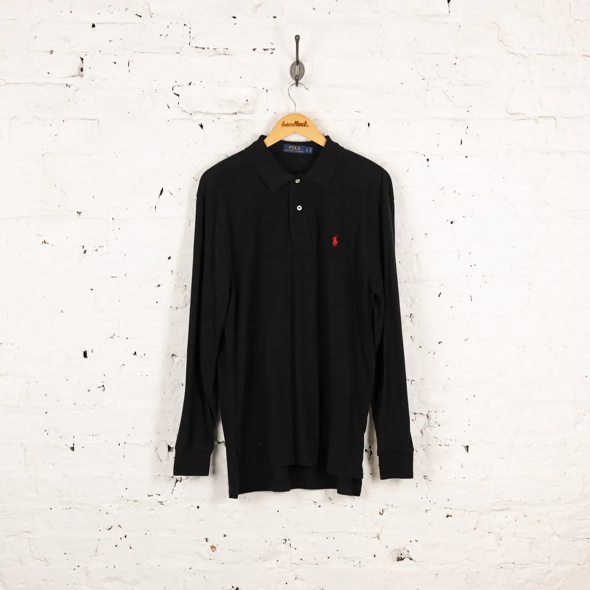 Polo Ralph Lauren Long Sleeve Polo Shirt - Black - L