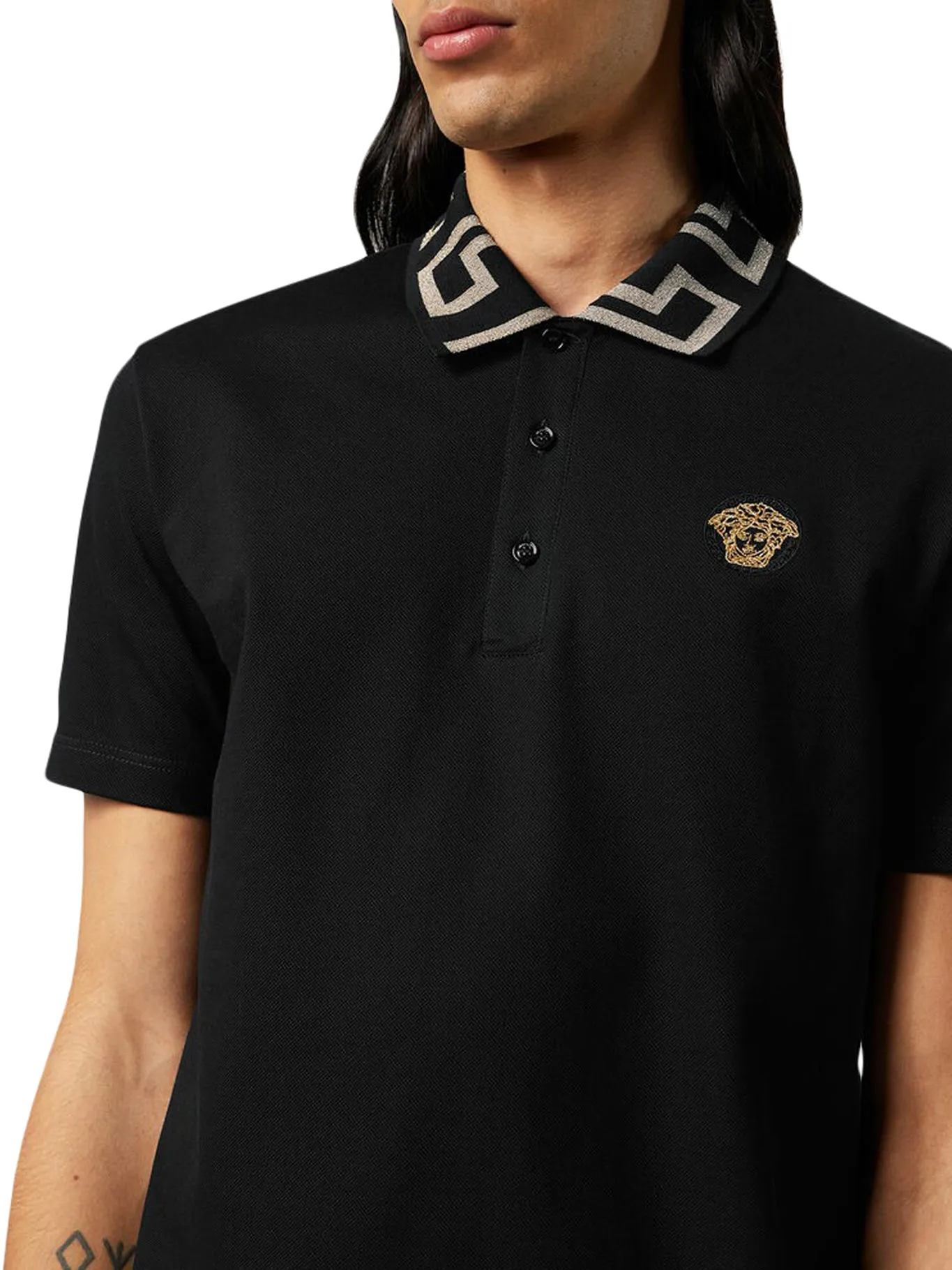 Polo Shirt With Embroidered Greek