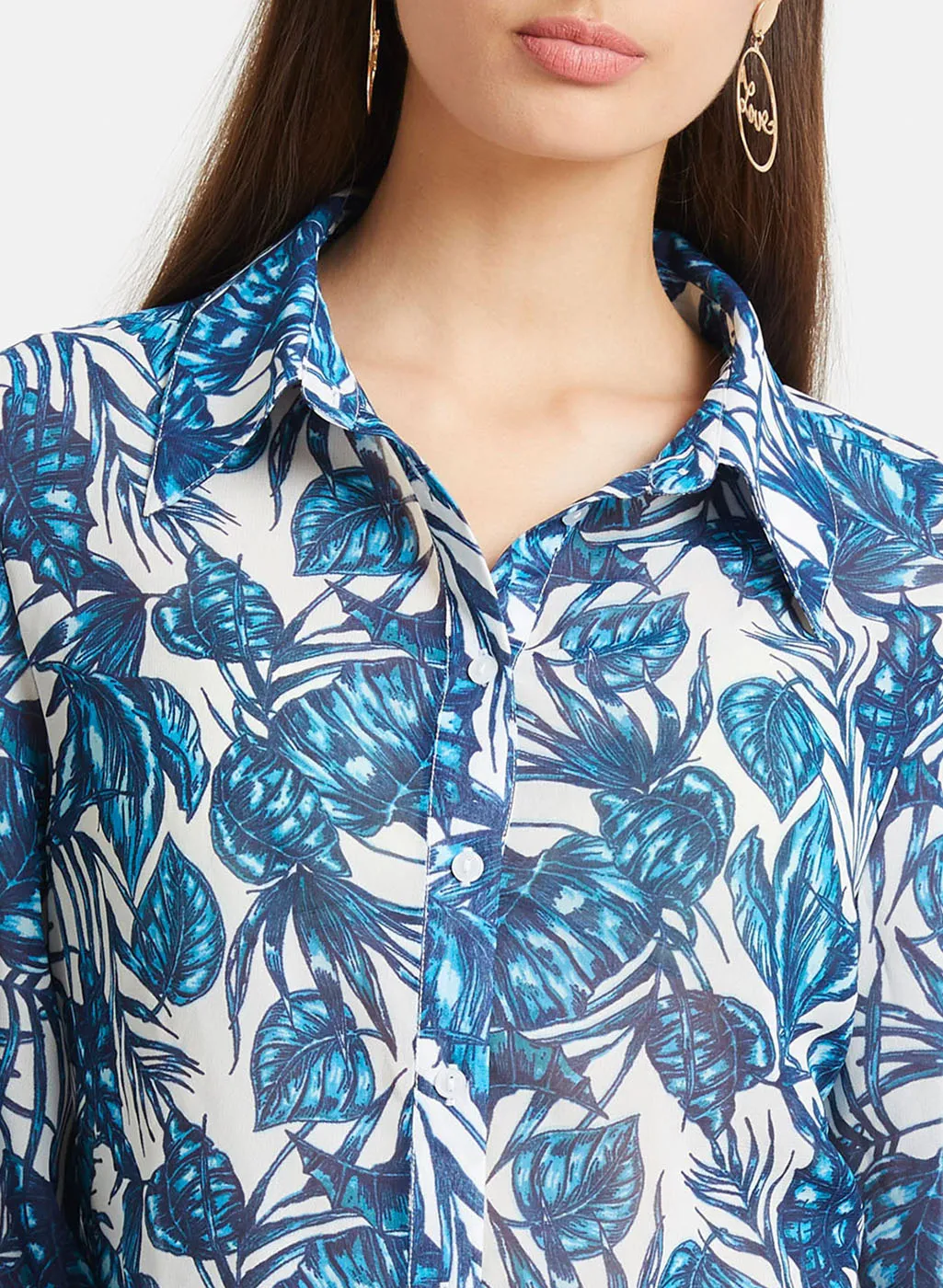 Printed Sheer Top