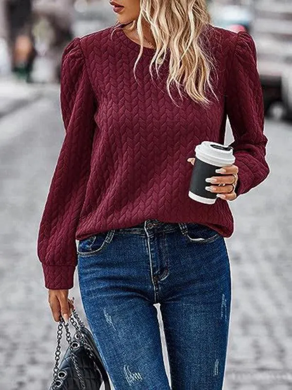 Puff Sleeve Sweatshirt for Women