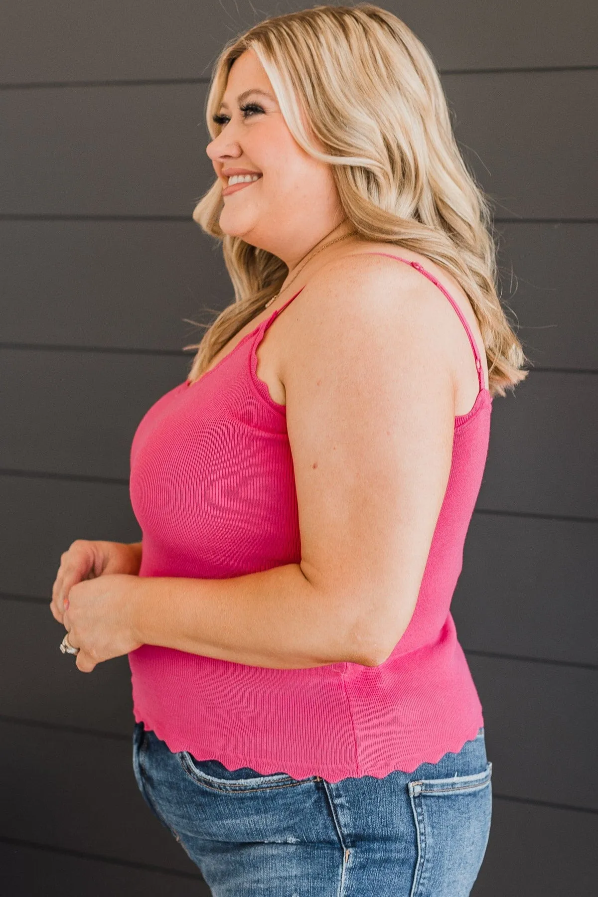 Fuchsia Knit Tank Top - Pure Coincidence