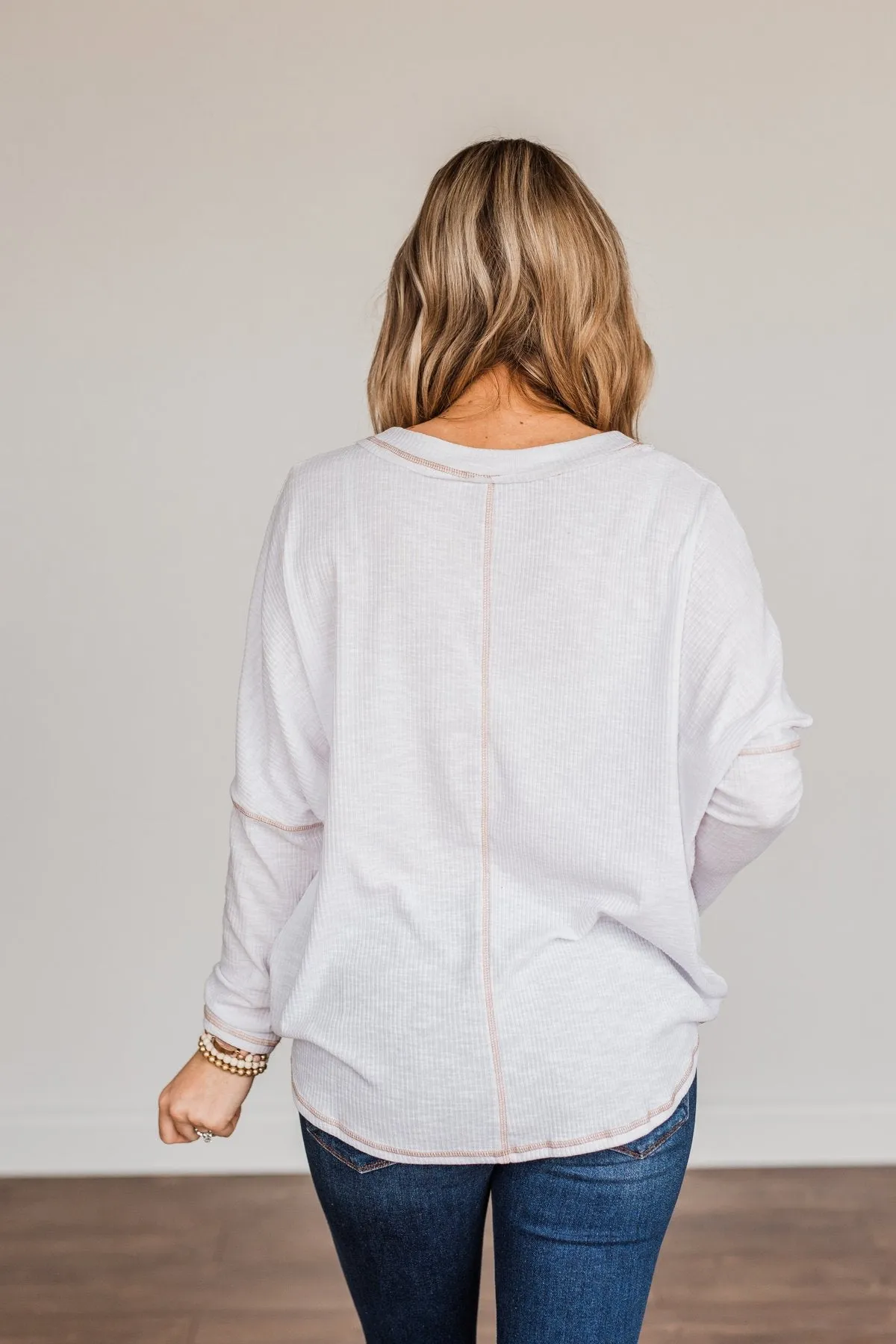 Ivory Long Sleeve Knit Top