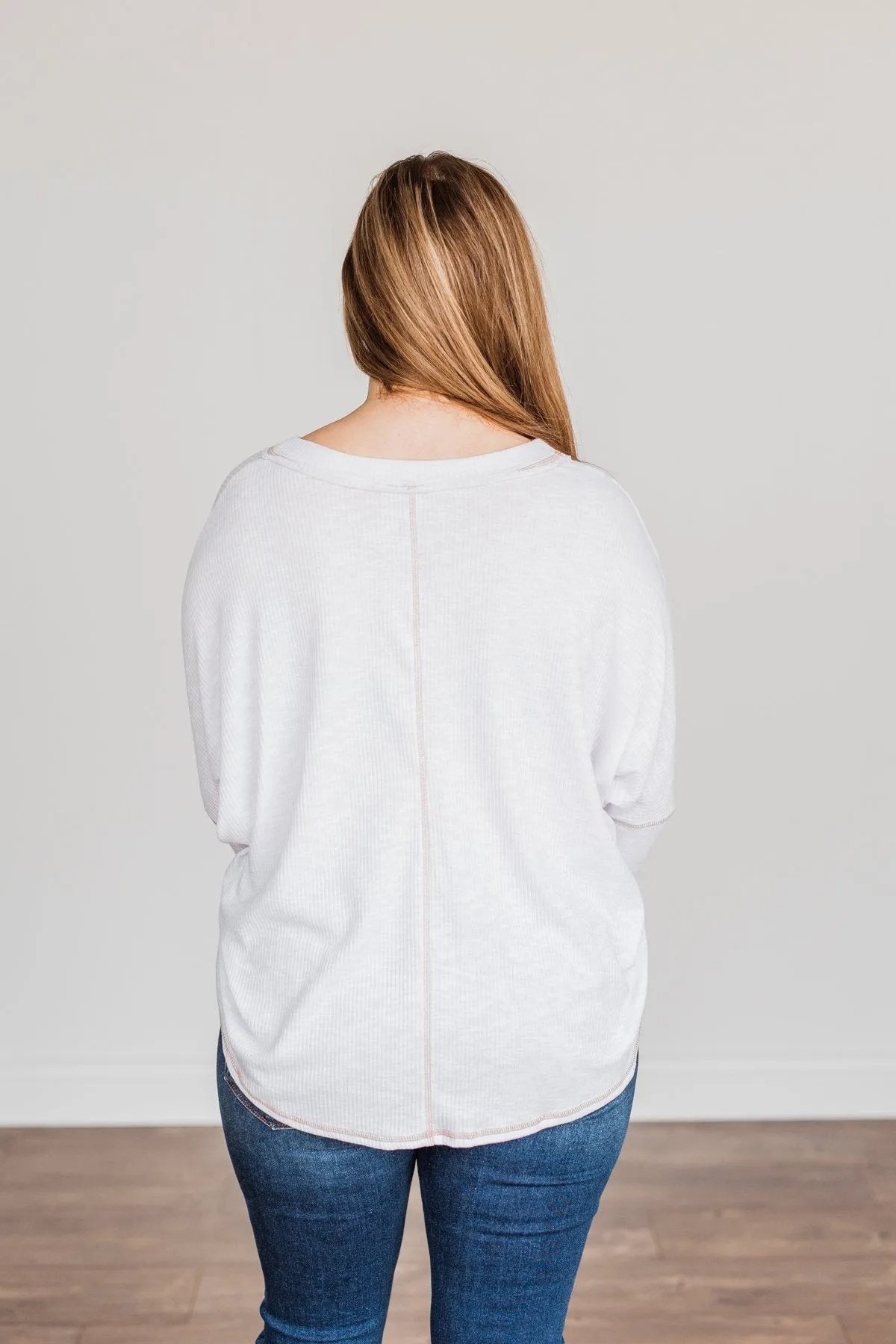 Ivory Long Sleeve Knit Top